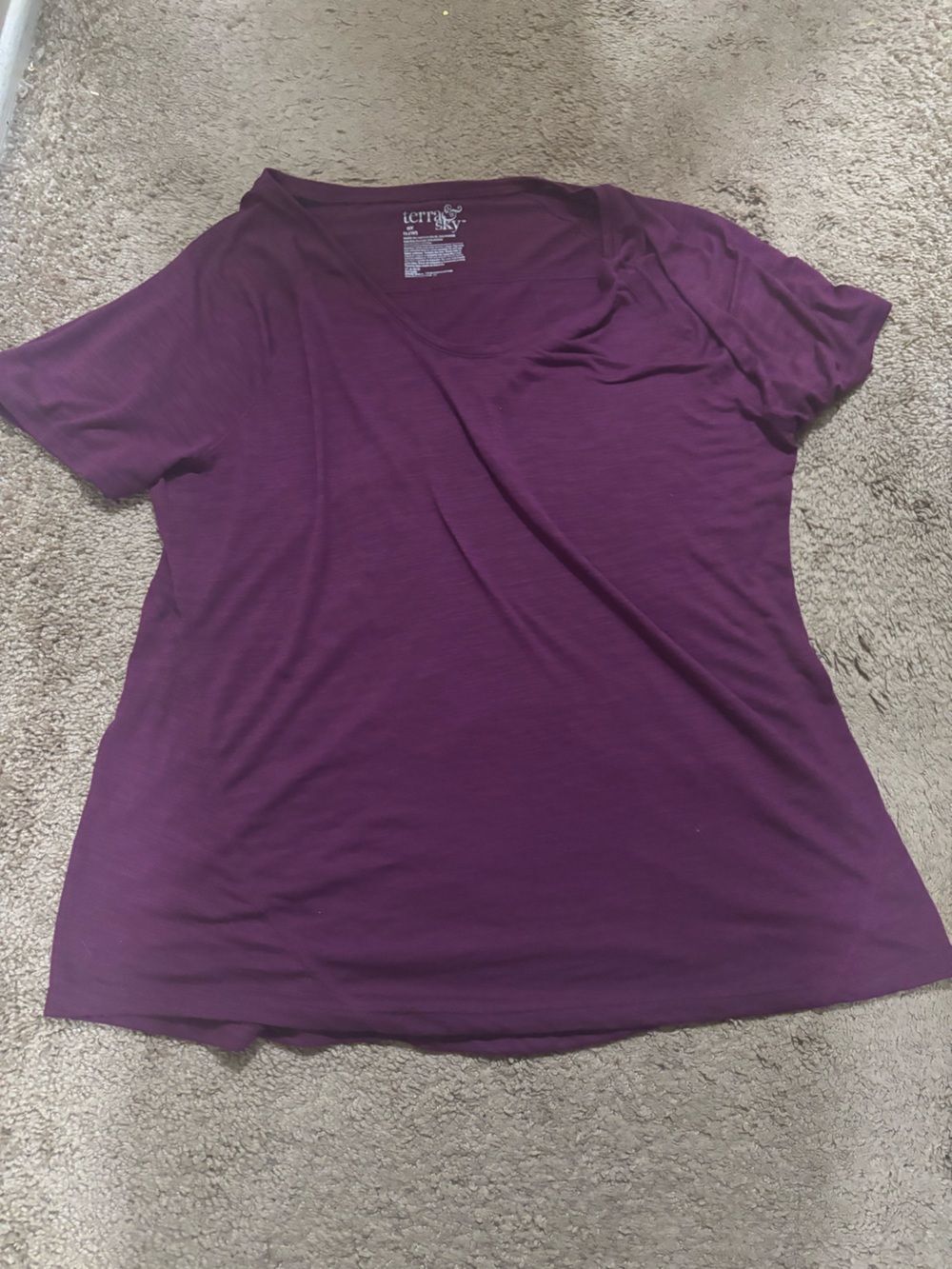 Sky Plum Short Sleeve V-Neck Tee